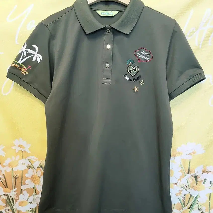 [BUNJANG] Sesame Street Patch Short Sleeve Polo T-Shirt (Size 90) / 90S]       세서미스트리트 패치 반팔 카라티