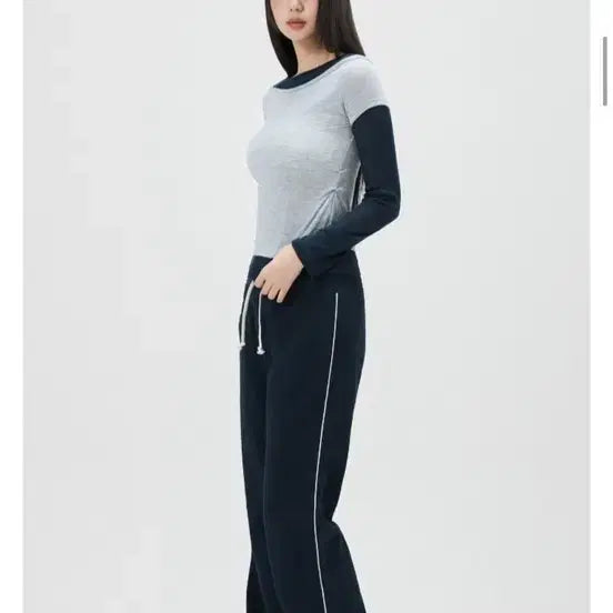 [BUNJANG] MIXXO Color-Block Bootcut Sweatpants Navy (New) / 새상품) 미쏘 배색 부츠컷 스웻팬츠 S 네이비