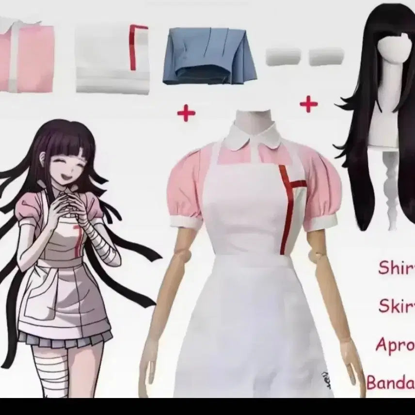 [BUNJANG] Danganronpa Mikan Tsumiki Cosplay Set (Top, Skirt) + Wig / 단간론파 츠미키 미캉 코스프레 옷(상,하의)+가발
