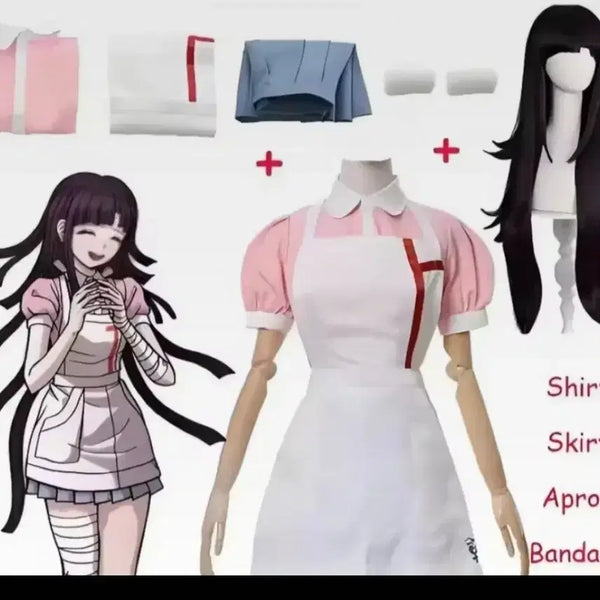 [BUNJANG] Danganronpa Mikan Tsumiki Cosplay Set (Top, Skirt) + Wig / 단간론파 츠미키 미캉 코스프레 옷(상,하의)+가발