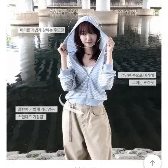 [BUNJANG] Stripe Loose Fit Hooded Zip-Up / 스트라이프 루즈핏 후드집업