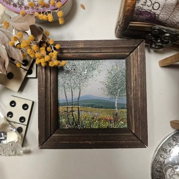 [BUNJANG] Vintage Landscape Oil Painting Mini Frame / 빈티지 풍경 유화 미니 액자