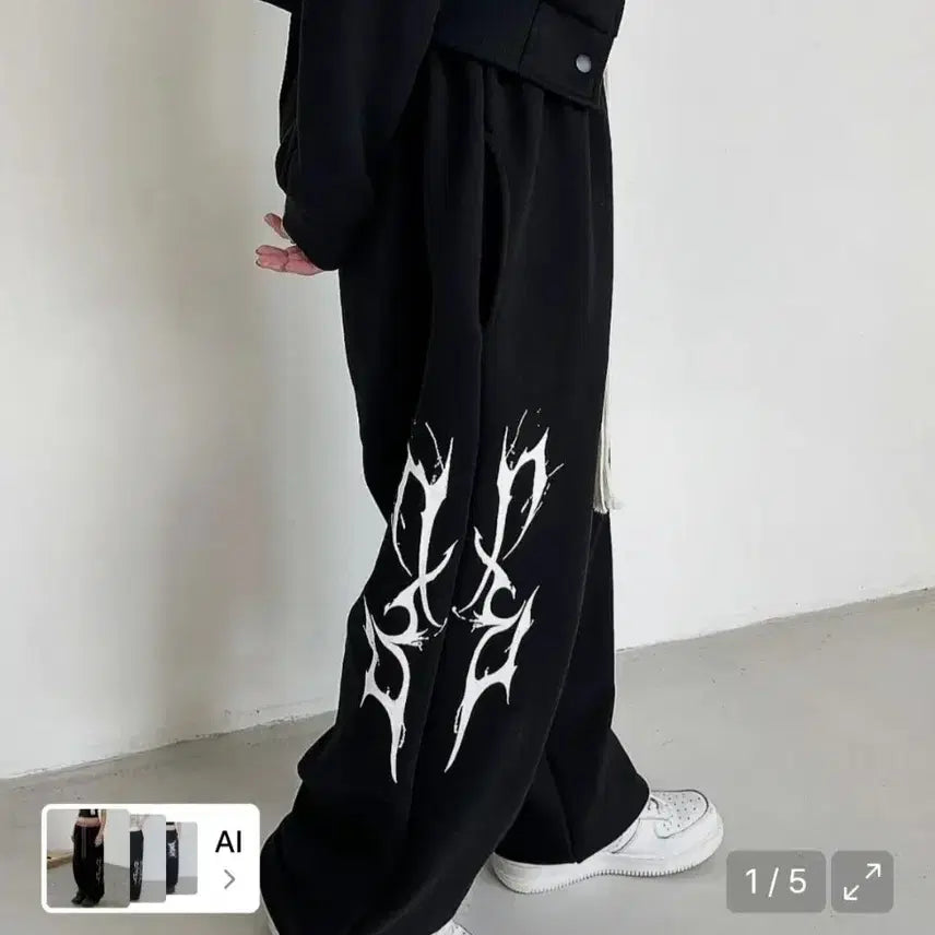[BUNJANG] D.XO.H Thunder Logo Pants Black Size 1 / [~9/16] D.XO.H 디쏘에이치 썬더 로고 팬츠 블랙 1사이즈