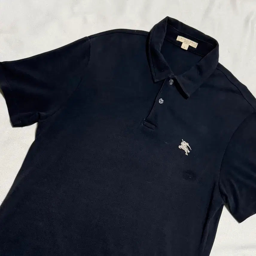 [BUNJANG] Burberry Black Short Sleeve Polo T-Shirt / M 버버리 피케 폴로 블랙 반팔 카라티