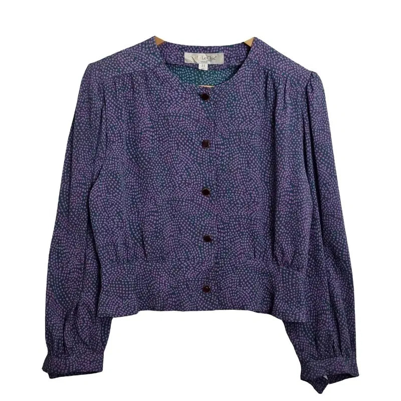 [BUNJANG] LE CHIC Purple Retro Blouse / LE CHIC 퍼플 레트로 블라우스 [11] 복고풍 빈티지 블라우스