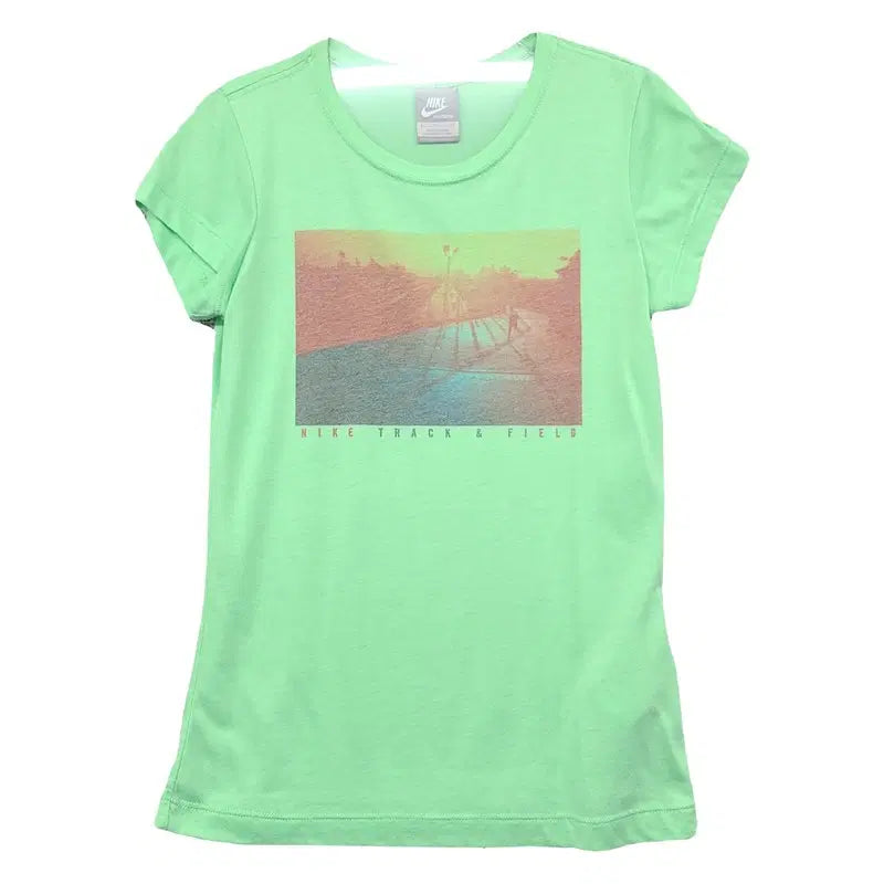 [BUNJANG] Nike Printed Light Green Short Sleeve T-Shirt - Size S / 나이키 프린팅 라이트 그린 반팔티 S