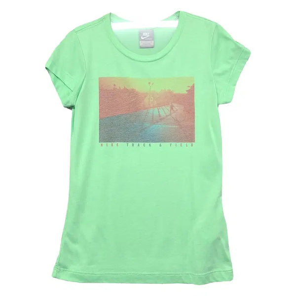 [BUNJANG] Nike Printed Light Green Short Sleeve T-Shirt - Size S / 나이키 프린팅 라이트 그린 반팔티 S