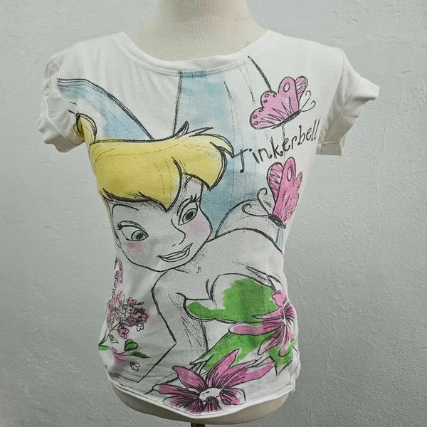 [BUNJANG] Disney Women's Short Sleeve T-Shirt - Light Gray, Size S / DISNEY 반팔 티 여 S J6497