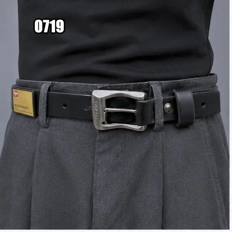 [BUNJANG] Levi's Strauss Men's Black Leather Belt (New) / 리바이스 스트라우스 남성용 블랙 가죽 벨트 새상품