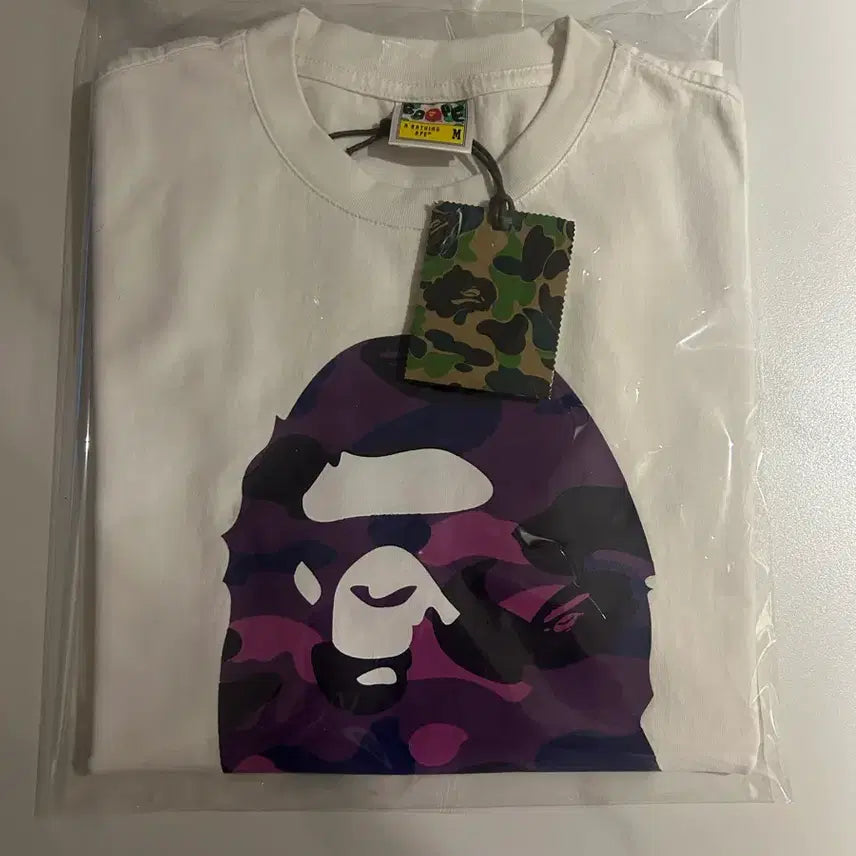 [BUNJANG] BAPE Color Camo By Bathing Ape T-Shirt White Purple (Size M) / 베이프 카모 반팔 M