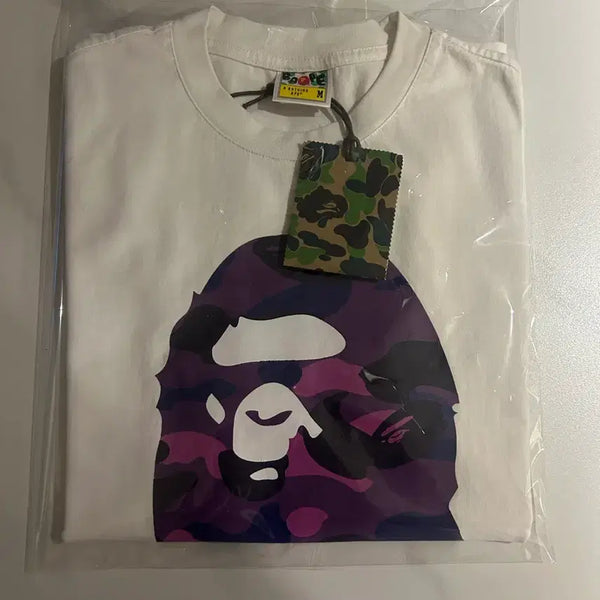 [BUNJANG] BAPE Color Camo By Bathing Ape T-Shirt White Purple (Size M) / 베이프 카모 반팔 M
