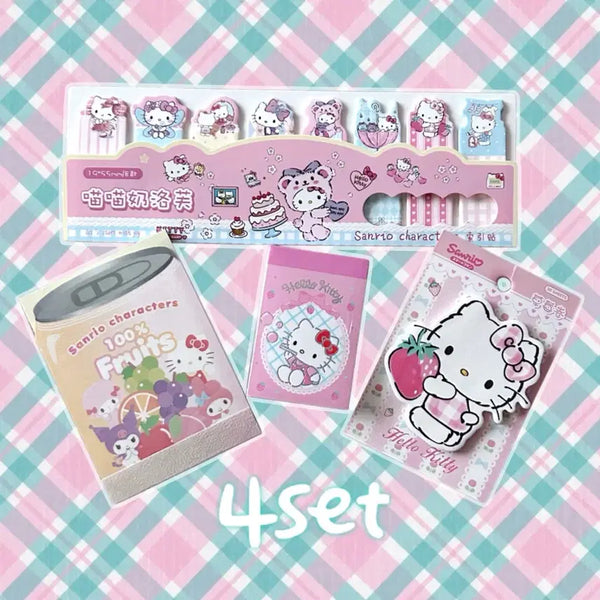 [BUNJANG] Hello Kitty 4-Set Memo Pad Pink Kitty Memo Notebook Set / 헬로키티4set메모지 핑크키티메모수첩4종세트