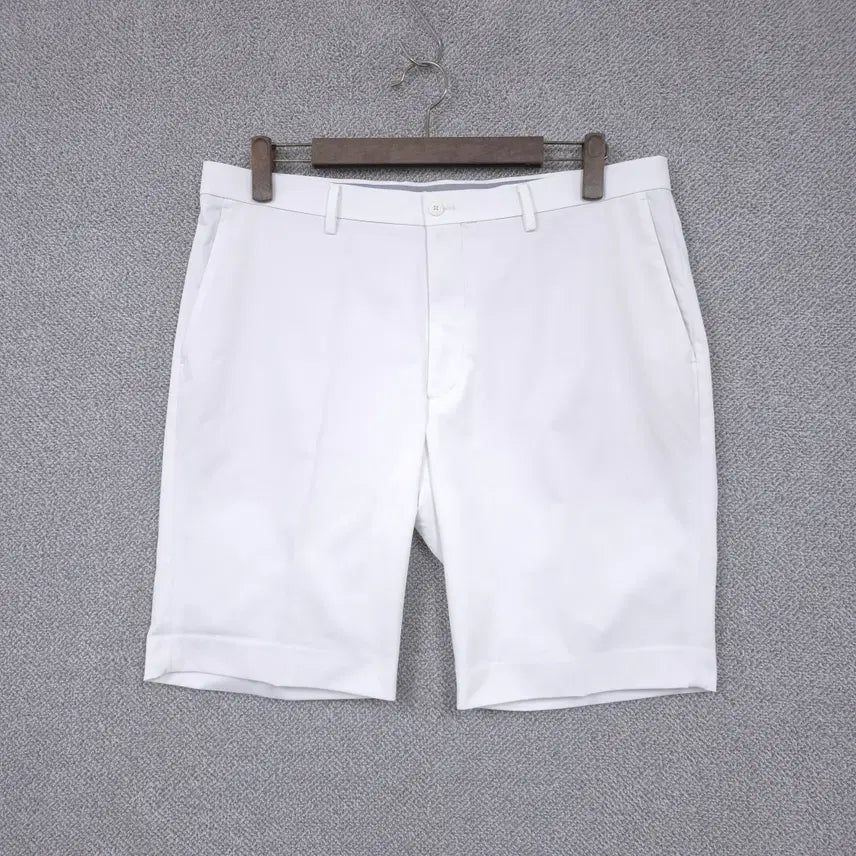 [BUNJANG] Uniqlo Men's White Stretch Big Size Slacks Shorts 38 / 유니클로[UQ] 남성 [빅사이즈] 화이트 스판 슬랙스 반바지 38