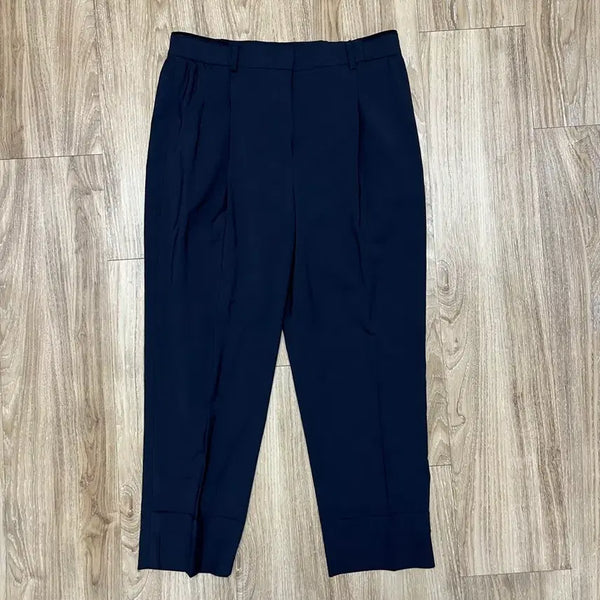 [BUNJANG] System Women's Navy Loose Tapered Fit High-Waist Slacks (Spring/Fall) / 한섬 시스템 여성 슬랙스 30