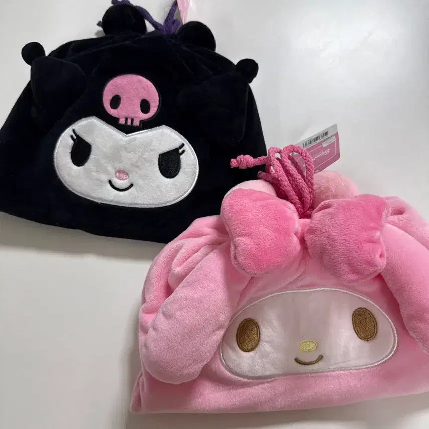 [BUNJANG] Sanrio Kuromi My Melody Drawstring Pouch L Cosmetic Bag / 산리오 쿠로미 마이멜로디 조리개 파우치 L 화장품 가방