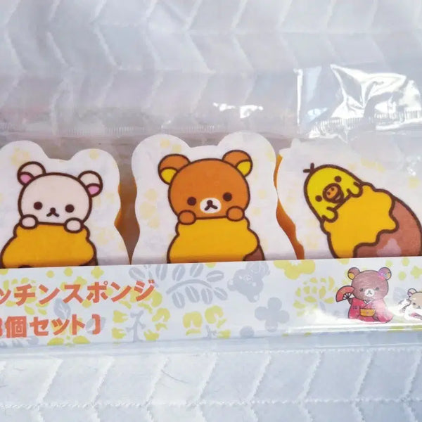 [BUNJANG] Rilakkuma Sponge Scrubber Set / 리락쿠마 스펀지 수세미(일본새상품)