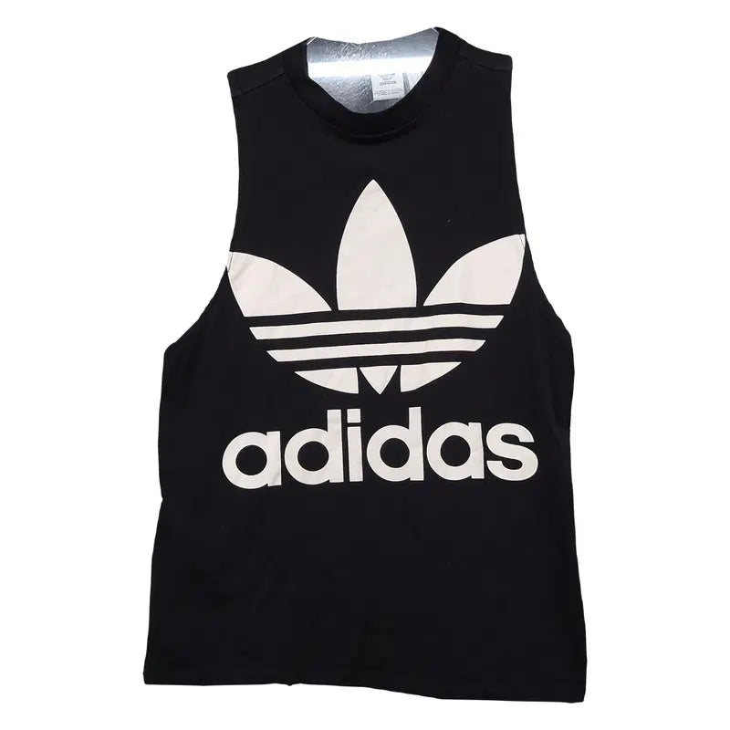 [BUNJANG] Adidas Printed Black Sleeveless Tank Top / 아디다스 프린팅 블랙 민소매 나시 UK 10 / US S / J OT / CDN S/P / D 36 / F 38 / E 36 / I 42