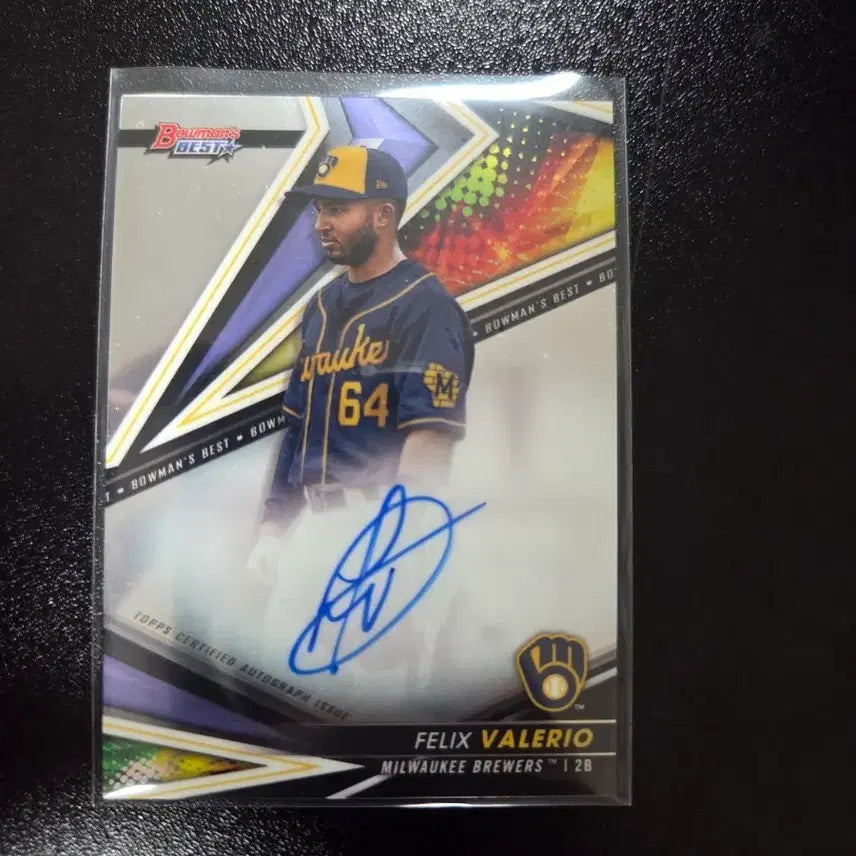 [BUNJANG] Bowman's Best Felix Valerio Milwaukee Brewers Autographed Card / 보우먼스 베스트 펠릭스 발레리오 밀워키 브루어스 친필 사인 카드
