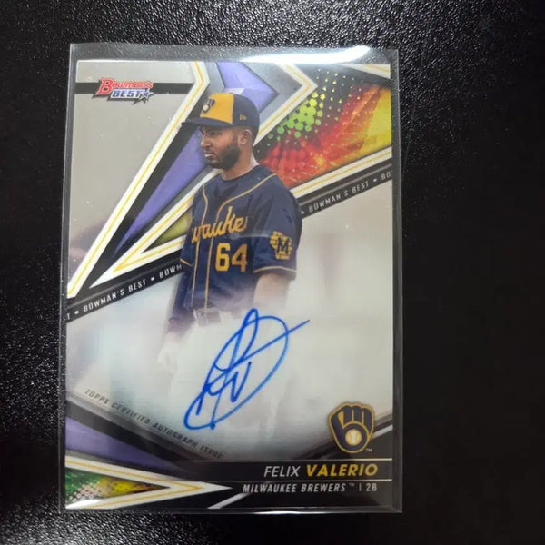 [BUNJANG] Bowman's Best Felix Valerio Milwaukee Brewers Autographed Card / 보우먼스 베스트 펠릭스 발레리오 밀워키 브루어스 친필 사인 카드
