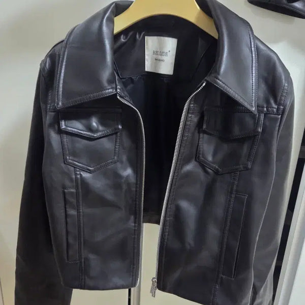 [BUNJANG] Baydely Slim Fit Leather Jacket / 베이델리 가죽자켓(슬림핏)