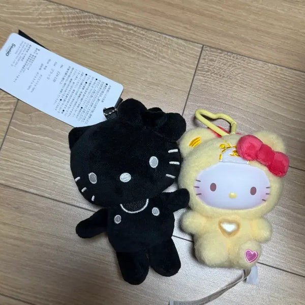 [BUNJANG] Hello Kitty 50th Anniversary Black Kitty Keychain Doll / 헬로키티 키링 인형