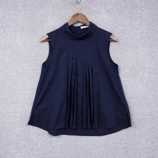 [BUNJANG] Marni x Uniqlo 22SS Women's Pleated Sleeveless Blouse / 마르니 x 유니클로 22SS 여성 플리츠 슬리브리스 민소매 블라우스 55-66