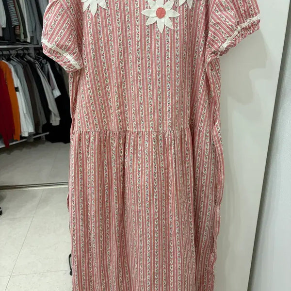 [BUNJANG] Mori Girl Floral Embroidered Dress / 모리걸 꽃자수 원피스