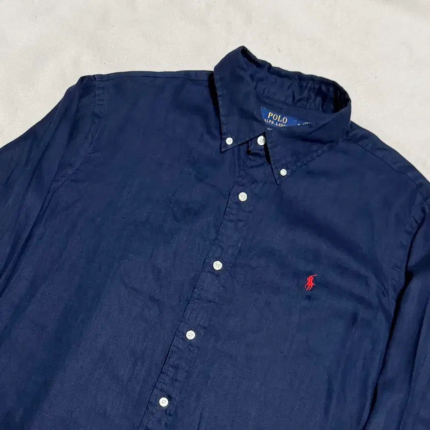 [BUNJANG] Polo Ralph Lauren Linen Classic Fit Shirt Navy XL / XL 폴로랄프로렌 린넨 네이비 클레식 핏 셔츠