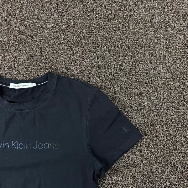 [BUNJANG] Calvin Klein Jeans Big Logo Black T-Shirt / 캘빈클라인 진스 빅로고 블랙 반팔티셔츠