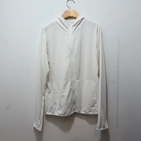 [BUNJANG] Uniqlo AIRism Mesh Hooded Zip-Up Jacket White (Women's L) / Uniqlo 유니클로 에어리즘 메쉬 후드 집업 화이트 (여성L)