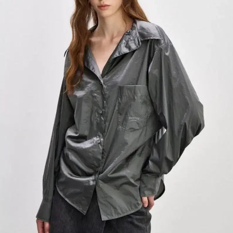 [BUNJANG] System Glossy Drape Shirt / 시스템 글로시 드레이프 셔츠 한섬
