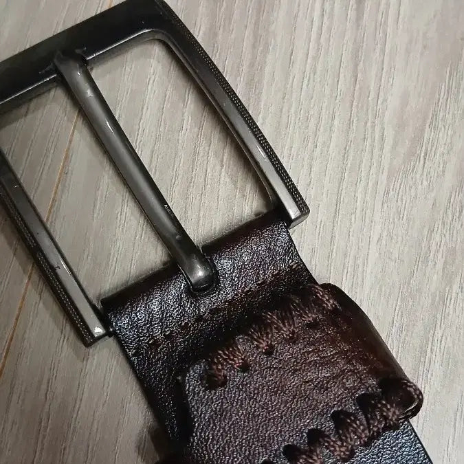 [BUNJANG] Genuine Leather Belt Brown 3.5cm Width / 통가죽 벨트 브라운  폭3.5 버클포함114  가죽줄만108  폭3.5 사용감적음