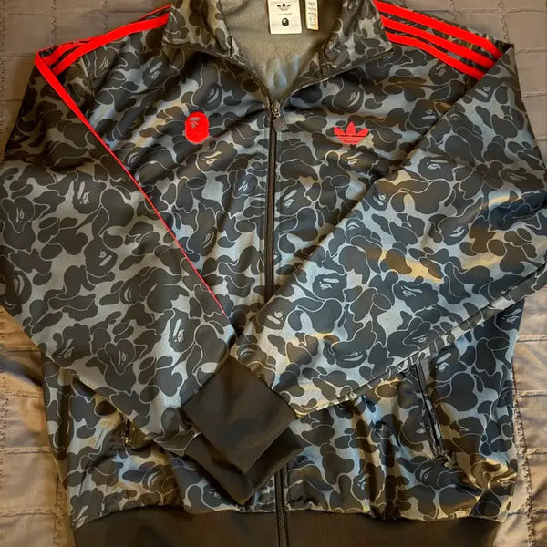[BUNJANG] Adidas x Bape Camo Track Top Jersey Black XL / 아디다스 베이프 카모 트랙탑 져지 블랙 XL