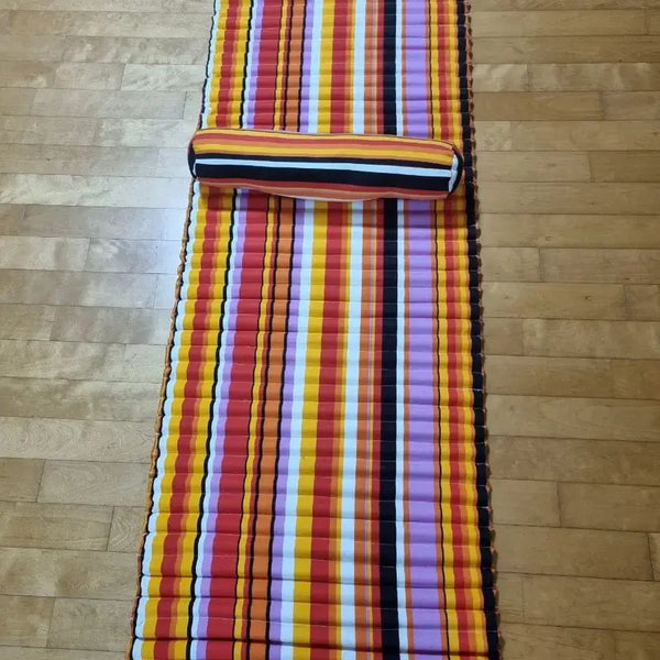 [BUNJANG] Striped Camping Mat and Pillow Set / 줄무늬 캠핑매트 베개 세트