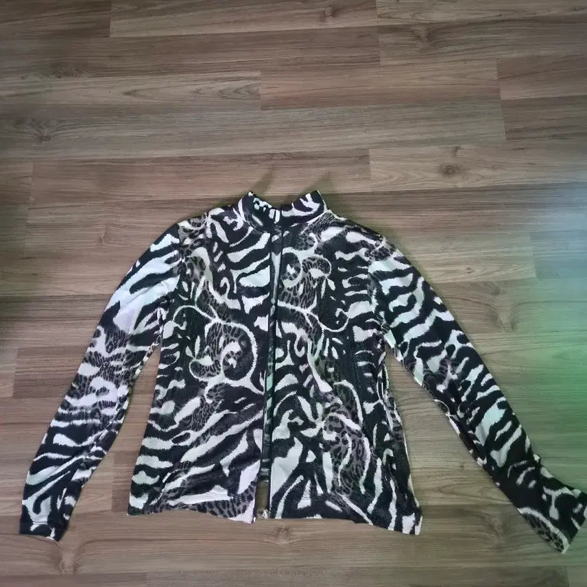 [BUNJANG] Leopard Print Zip-Up Cardigan Jacket Size 77 / 호피무늬 집업 가디건 자켓 77