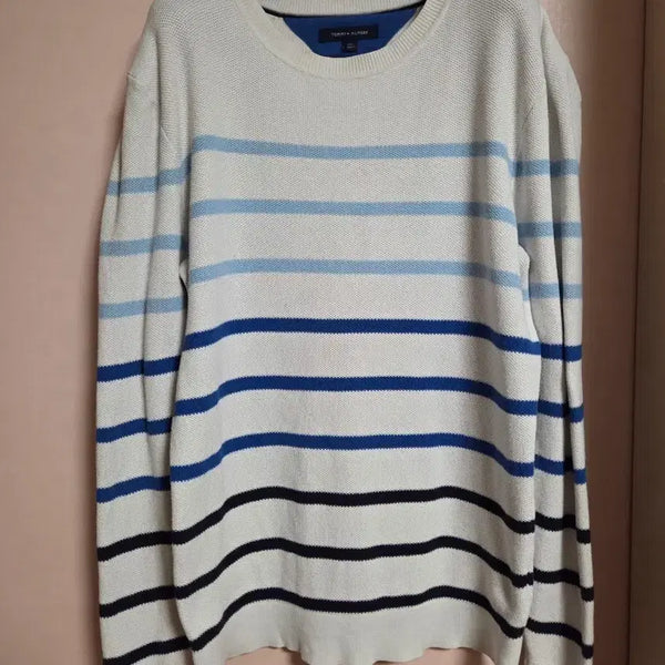 [BUNJANG] Tommy Hilfiger Striped Knit Sweater / 타미힐피거 스트라이프 니트