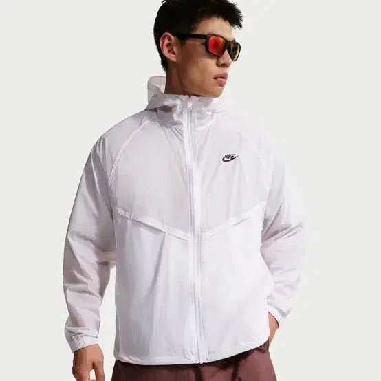 [BUNJANG] Nike Tech Fleece Windrunner Unlined Full Zip UV Jacket (White, Men's) / [S~M, 택만제거]나이키 윈드러너 언라인드 풀집 UV 재킷