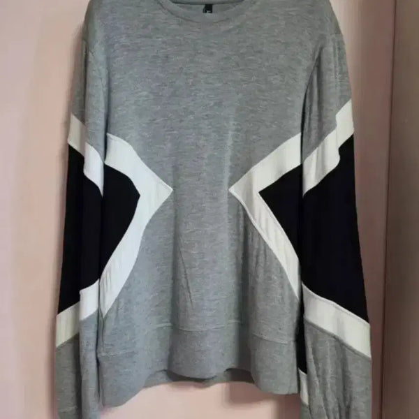 [BUNJANG] Neil Barrett Colorblock Sweatshirt / 닐바렛 그레이 블랙 화이트 배색