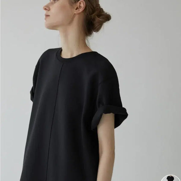 [BUNJANG] Mommet Den Front Slit Boxy Dress Black / 모멧 덴 앞슬릿 박시 원피스 블랙
