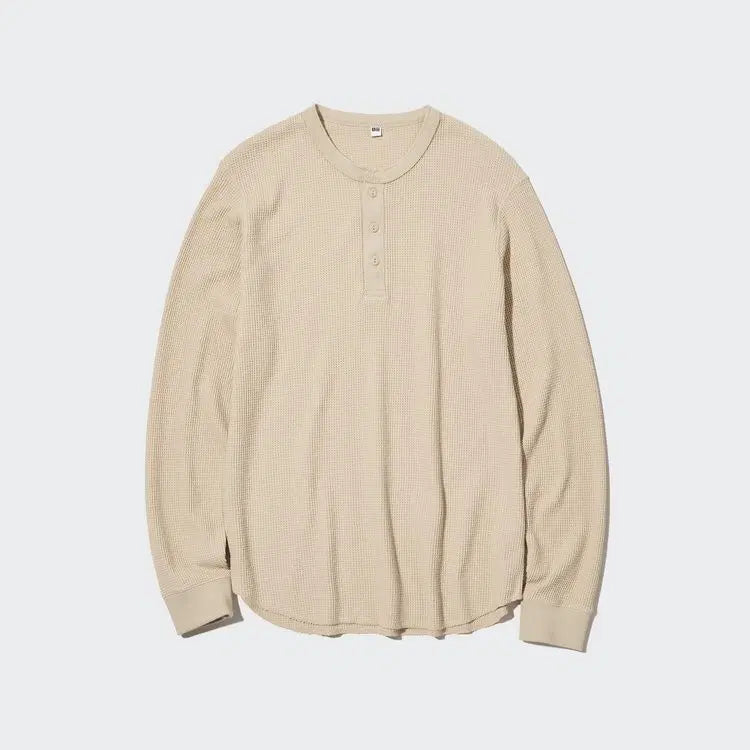 [BUNJANG] Uniqlo Waffle Henley Long Sleeve / 새상품) 유니클로 와플 헨리넥 롱슬리브