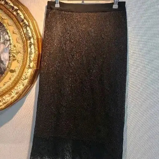 [BUNJANG] GGPX Black Gold Luxury Lace Skirt / [[GGPX]]몸매 예술!여성미뿜뿜 블랙 골드 럭셔리 스커트 55