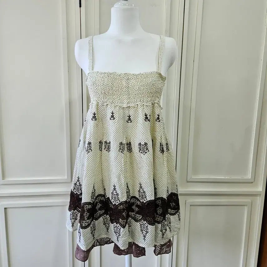 [BUNJANG] R.P.S. Vintage Polka Dot Embroidery Lace Dress / r.p.s 빈티지 도트 자수 레이스 원피스