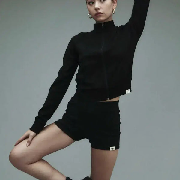 [BUNJANG] Glowny Classic Rib Shorts Black / 글로니 클래식 립 쇼츠 블랙 G CLASSIC RIB SHORTS