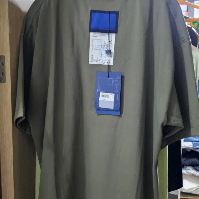 [BUNJANG] DOCUMENT Oversized Fit T-Shirt Khaki S / 도큐먼트 오버핏 티셔츠 카키 S