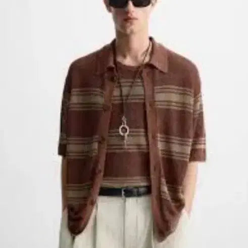 [BUNJANG] Zara Linen Viscose Knit Shirt / 자라 린넨 비스코스 니트 셔츠