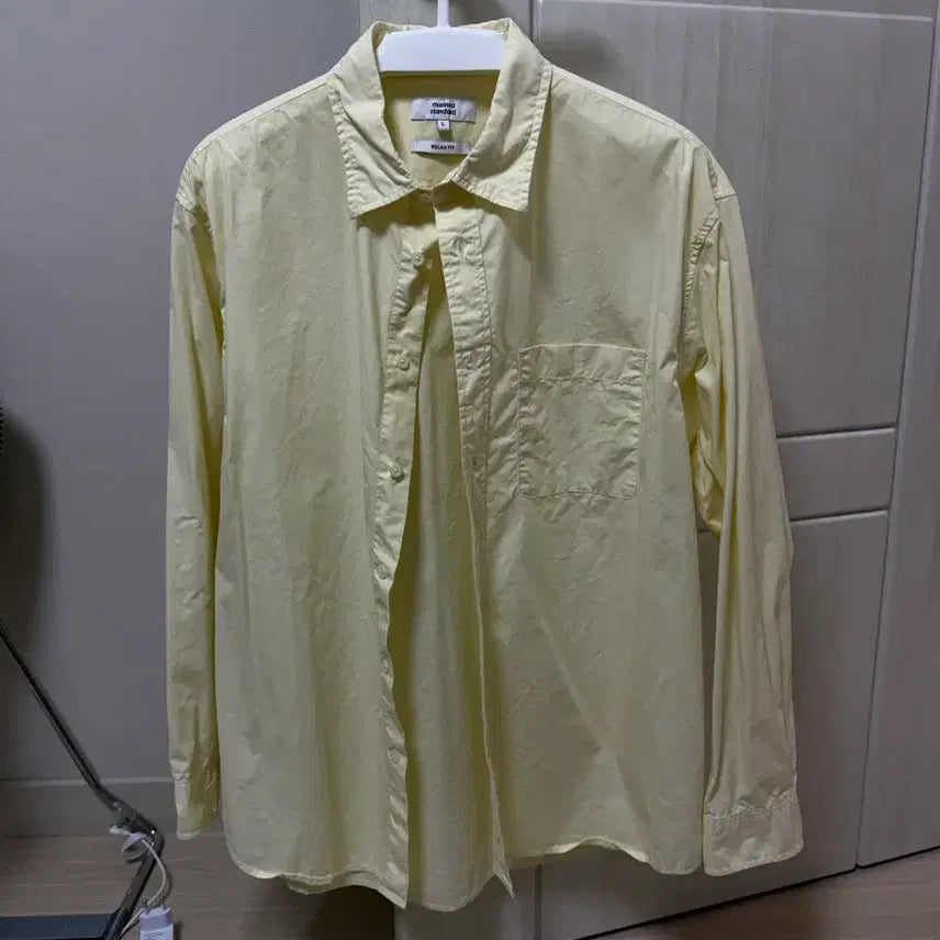 [BUNJANG] Musinsa Standard Relaxed Washed Poplin Shirt Lemon / [L]무탠다드 릴렉스드 워시드 포플린 셔츠 레몬 색상