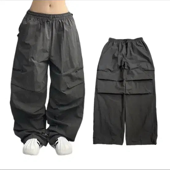 [BUNJANG] Copecore Nylon Wide Windbreaker Track Pants / JPN 재팬 코프코어 나일론 와이드 바람막이 트랙팬츠