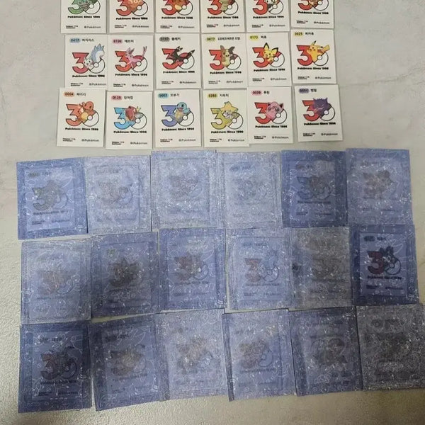 [BUNJANG] Pokemon 30th Anniversary Logo 18 Types Sealed Set / 포켓몬 띠부씰 30주년 로고 18종 미개봉 판매