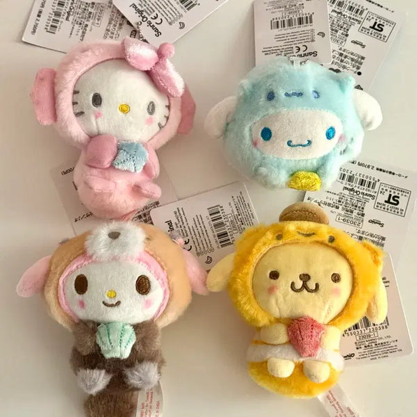 [BUNJANG] Sanrio Aquarium Mascot Keychain Bundle Set (4 Types) / 산리오 아쿠아리움 인형 키링 4종 일괄 세트