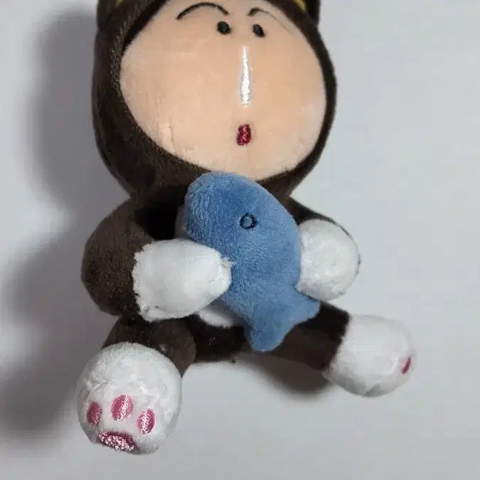 [BUNJANG] Crayon Shin-chan Mengu Cat Fish Keychain Doll / 짱구는 못말려 맹구 고양이 물고기 키링 인형